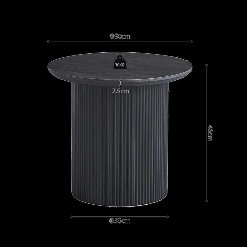 Salontafels & Bijzettafels|Ygo Salontafel PORTO Decor Donkerbruin Ø50