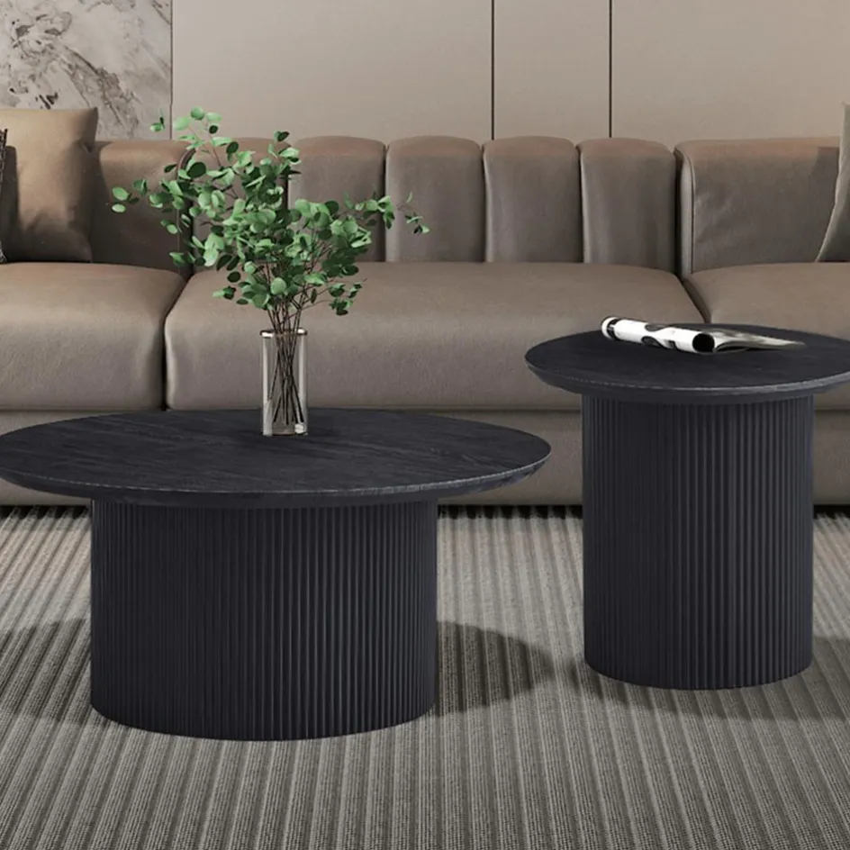 Salontafels & Bijzettafels|Ygo Salontafel PORTO Decor Donkerbruin Ø80