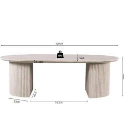 Salontafels & Bijzettafels|Ygo Salontafel PORTO Ovaal 120x70 Travertijnlook