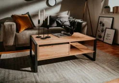 Salontafels & Bijzettafels|Ygo Salontafel ROCKY 100x55 Artisan Eik/Anthraciet