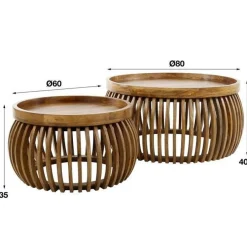 Salontafels & Bijzettafels|Ygo Salontafel Set van 2 LOUA Mango