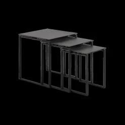 Salontafels & Bijzettafels|Ygo Salontafel Set van 3 MARCO Keramiek Zwart/Mt Zwart