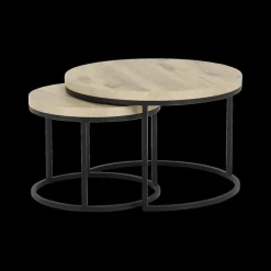 Salontafels & Bijzettafels|Ygo Salontafel Set van 2 SIGNA Canyon Oak