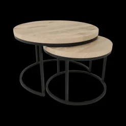 Salontafels & Bijzettafels|Ygo Salontafel Set van 2 SIGNA Canyon Oak