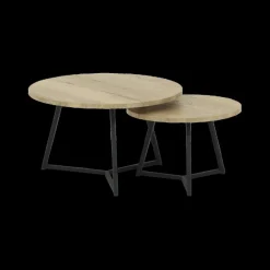 Salontafels & Bijzettafels|Ygo Salontafel Set van 2 ZYAN Natuur