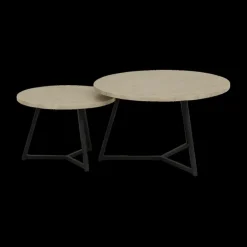 Salontafels & Bijzettafels|Ygo Salontafel Set van 2 ZYAN Misty Oak