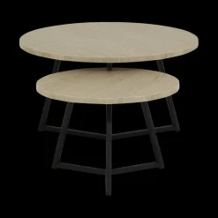 Salontafels & Bijzettafels|Ygo Salontafel Set van 2 ZYAN Misty Oak