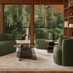 Salontafels & Bijzettafels|Ygo Salontafel SKOGA Ø80 Glass Smoked