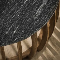 Salontafels & Bijzettafels|Ygo Salontafel SKY Ø77 zwart marmer