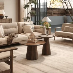 Salontafels & Bijzettafels|Ygo Salontafel TIAGO Ø45 Mango Lichtbruin