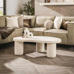 Salontafels & Bijzettafels|Ygo Salontafel TIANA Kiezelvorm Microcement B110