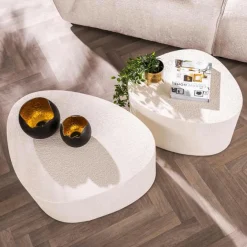 Salontafels & Bijzettafels|Ygo Salontafel WINNIE S/2 Stone Driehoekig