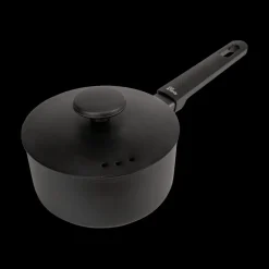 Potten & Pannen|Ygo Sauspan FULL BLACK Alu Zwart M/Deksel