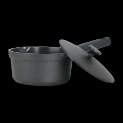 Potten & Pannen|Ygo Sauspan ZANDER Ø18 met Deksel Zwart