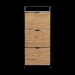 Schoenkasten & Rekken|Ygo Schoenenkast BOKSKAP 3L/Legger (Wild Oak), B56-H129-D30