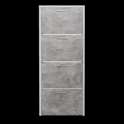 Schoenkasten & Rekken|Ygo Schoenenkast 4L, B64-H158, Wit-Beton