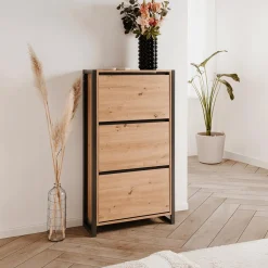 Schoenkasten & Rekken|Ygo Schoenenkast ROCKY Artisan Eik/Antraciet