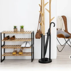 Schoenkasten & Rekken|Ygo Schoenenrek BLACKWOOD Bamboe/Metaal