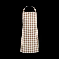 Keukenlinnen|Ygo Schort GINSHA Ruit Cognac