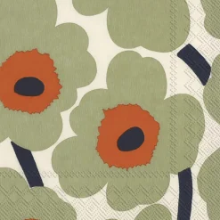 Tafellinnen & -Textiel|Ygo Servet UNIKKO S/20 Groen/Oranje