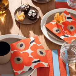 Tafellinnen & -Textiel|Ygo Servet UNIKKO S/20 Oranje/Groen