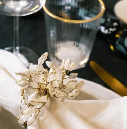 Tafelaccessoires|Ygo Servetring PALRA Kralen Wit