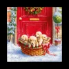 Tafellinnen & -Textiel|Kerst|Ygo Serviet CHIOTS S/20 Rood/Groen