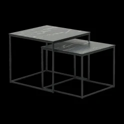 Salontafels & Bijzettafels|Ygo Set van 2 bijzettafels MIC Marble Noir