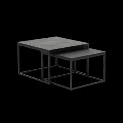 Salontafels & Bijzettafels|Ygo Set van 2 bijzettafels SPLURGE Mango Antraciet