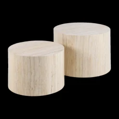 Salontafels & Bijzettafels|Ygo Set van 2 salontafels LIVA Travertijnlook