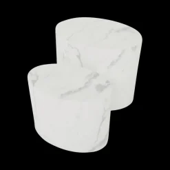 Salontafels & Bijzettafels|Ygo Set van 2 Salontafels RIKA Wit Carrara Marmer