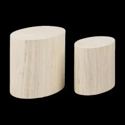 Salontafels & Bijzettafels|Ygo Set van 2 salontafels RIKA Travertijnlook