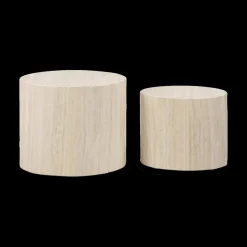 Salontafels & Bijzettafels|Ygo Set van 2 salontafels RIKA Travertijnlook