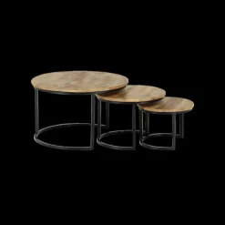 Salontafels & Bijzettafels|Ygo Set van 3 salontafels ZESSO Blank Hout