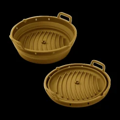 Kookaccessoires|Bakaccessoires|Ygo Silicone Bakvorm Airfryer AIRY Rond Oker