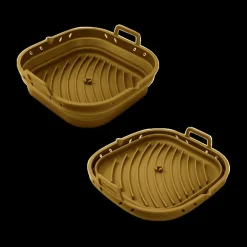 Kookaccessoires|Bakaccessoires|Ygo Silicone Bakvorm Airfryer AIRY Vierkant Oker