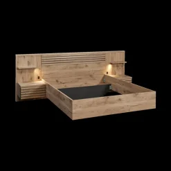 Slaapkamers|Ygo Slaapkamer ILJA: Kleerkast B245 + Bed 140x200/2 Nachttafels + Commode B111