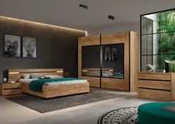 Slaapkamers|Ygo Slaapkamer LAFON: Kleerkast 245cm + Bed 140x200 + Commode + 2x Nachttafels