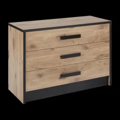 Slaapkamers|Ygo Slaapkamer ROSALIND: Kleerkast B245 + Bed 140x200 + Commode B110 + 2x Nachttafels B53