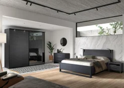 Slaapkamers|Ygo Slaapkamer WATFORD: Kleerkast 245cm + Bed 160x200 + 2x Nachttafels + Commode