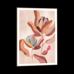 Wanddecoratie|Ygo Slim Frame Wood Earth Flowers