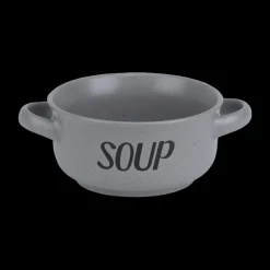 Servies|Ygo Soepkom Tekst 'Soup' Grey 47cl