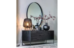 Spiegels|Spiegels|Ygo Spiegel KROES Metaal Zwart Ø115cm