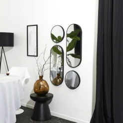 Spiegels|Spiegels|Ygo Spiegel VERSA S/4 Ovaal/Rond Zwart