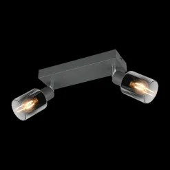 Wandlampen|Ygo Spot CADIZ 2Del. Met./Glas Antraciet