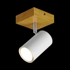 Spots|Ygo Spot MARLEY 1-Delig Hout/Metaal Wit