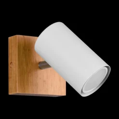 Spots|Ygo Spot MARLEY 1-Delig Hout/Metaal Wit