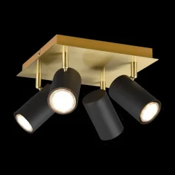 Spots|Ygo Spot MARLEY 4-Delig Metaal Zwart/Goud