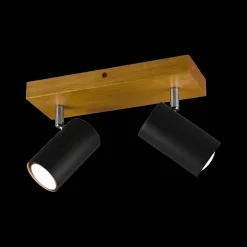 Spots|Ygo Spot MARLEY Hout/Metaal Zwart