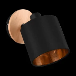 Wandlampen|Ygo Spot TOMMY 1Del. Met./Hout Mat Zwart